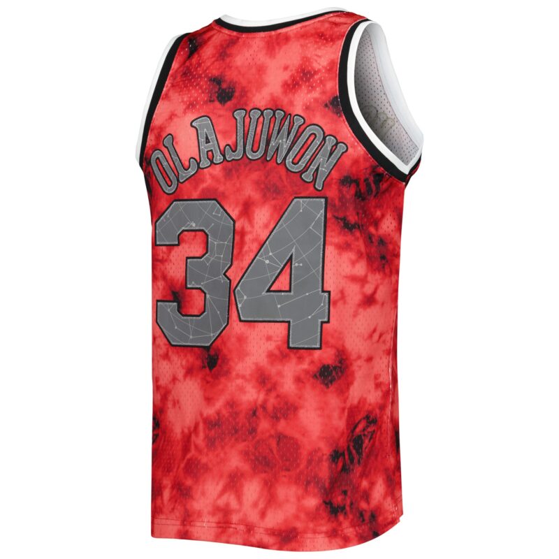 Hakeem Olajuwon Houston Rockets Mitchell & Ness 1993/94 Galaxy Swingman Jersey - Red - Image 3
