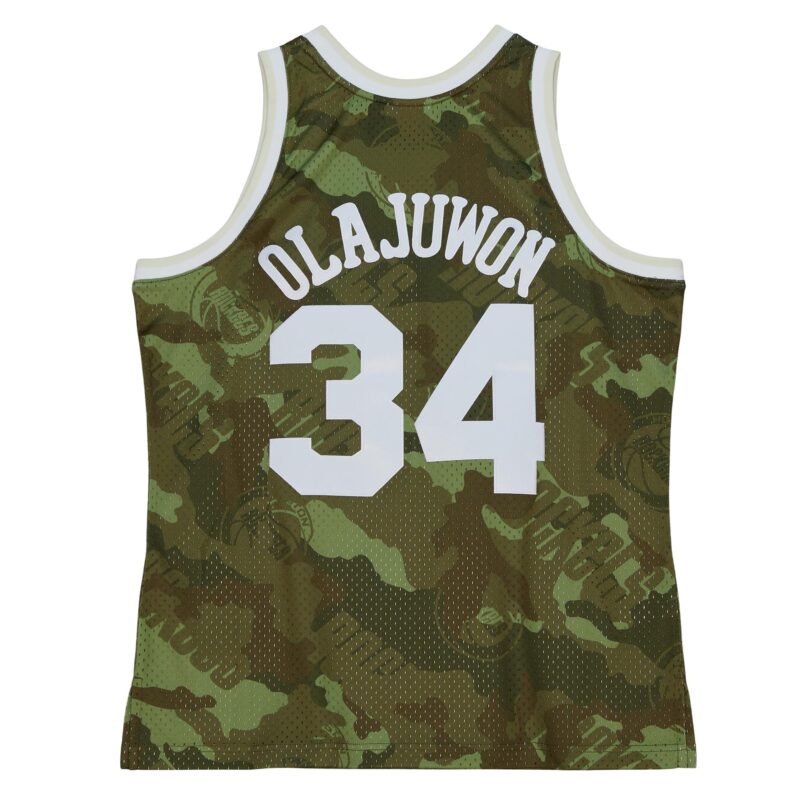 Hakeem Olajuwon Houston Rockets Mitchell & Ness Hardwood Classics 1993/94 Ghost Green Swingman Jersey - Camo - Image 3
