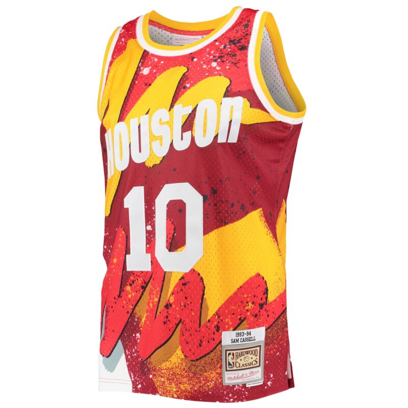 Sam Cassell Houston Rockets Mitchell & Ness Hardwood Classics 1993/94 Hyper Hoops Swingman Jersey - Red - Image 2