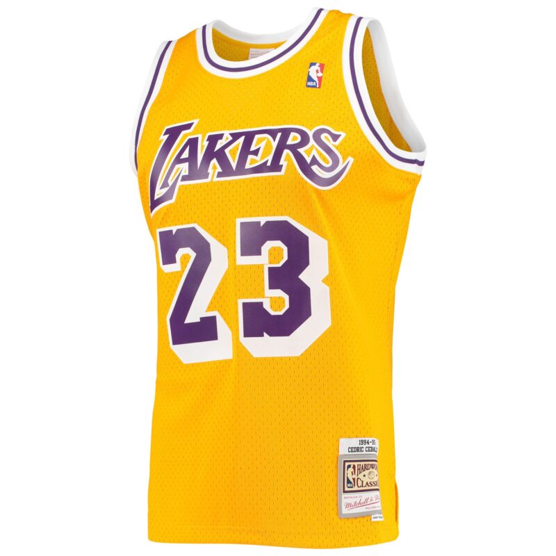 Cedric Ceballos Los Angeles Lakers Mitchell & Ness 1994/95 Hardwood Classics Swingman Jersey - Gold - Image 2