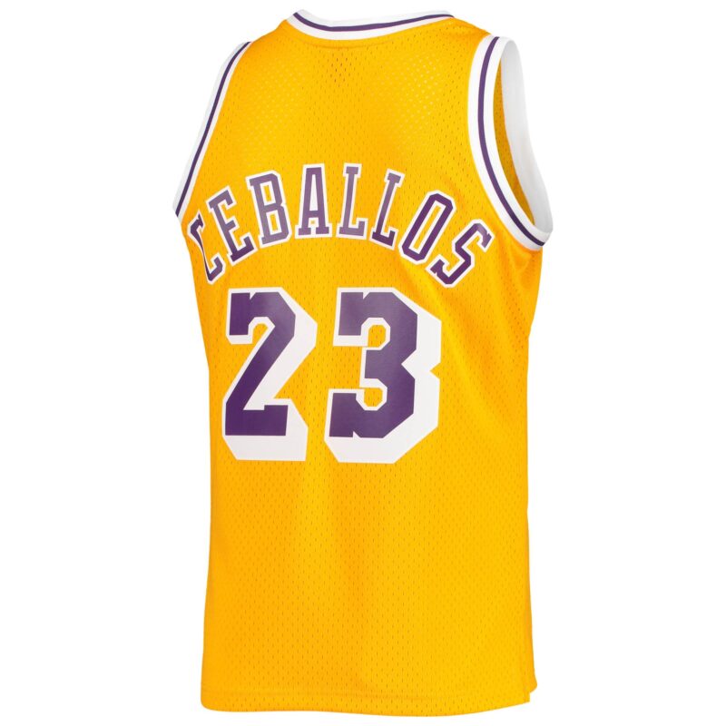 Cedric Ceballos Los Angeles Lakers Mitchell & Ness 1994/95 Hardwood Classics Swingman Jersey - Gold - Image 3