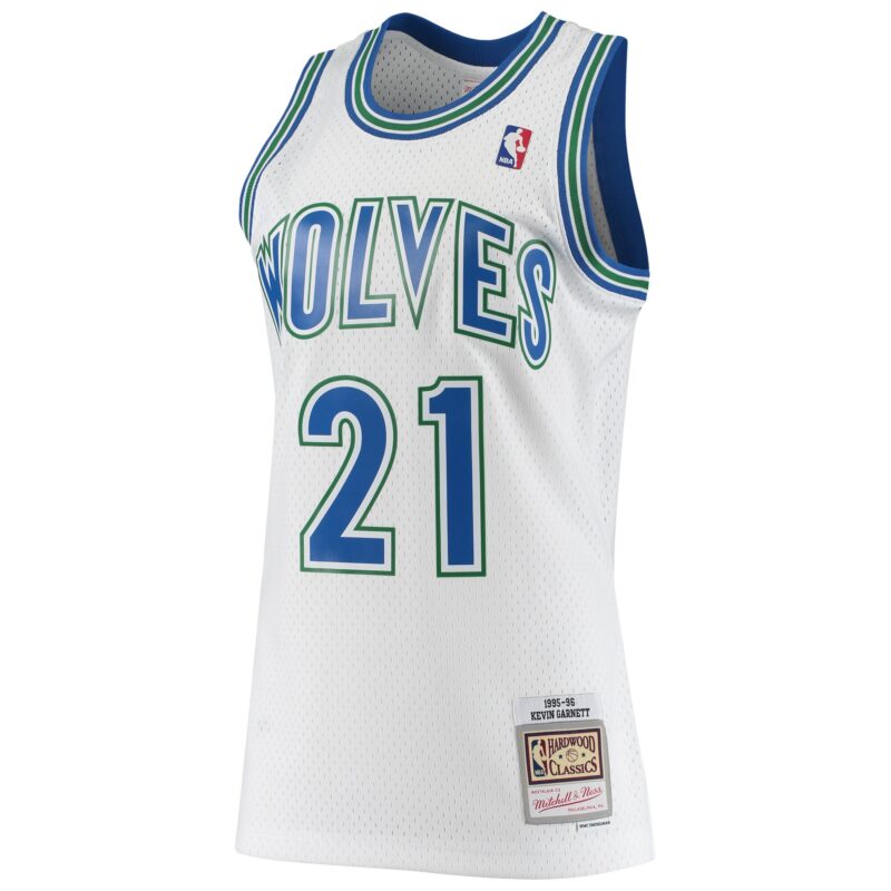 Kevin Garnett Minnesota Timberwolves Mitchell & Ness 1995/96 Hardwood Classics Swingman Jersey - White - Image 2