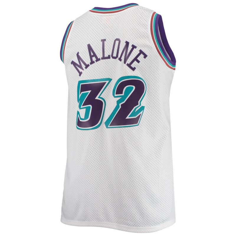 Karl Malone Utah Jazz Mitchell & Ness 1996/97 Big & Tall Hardwood Classics Swingman Jersey - White - Image 3