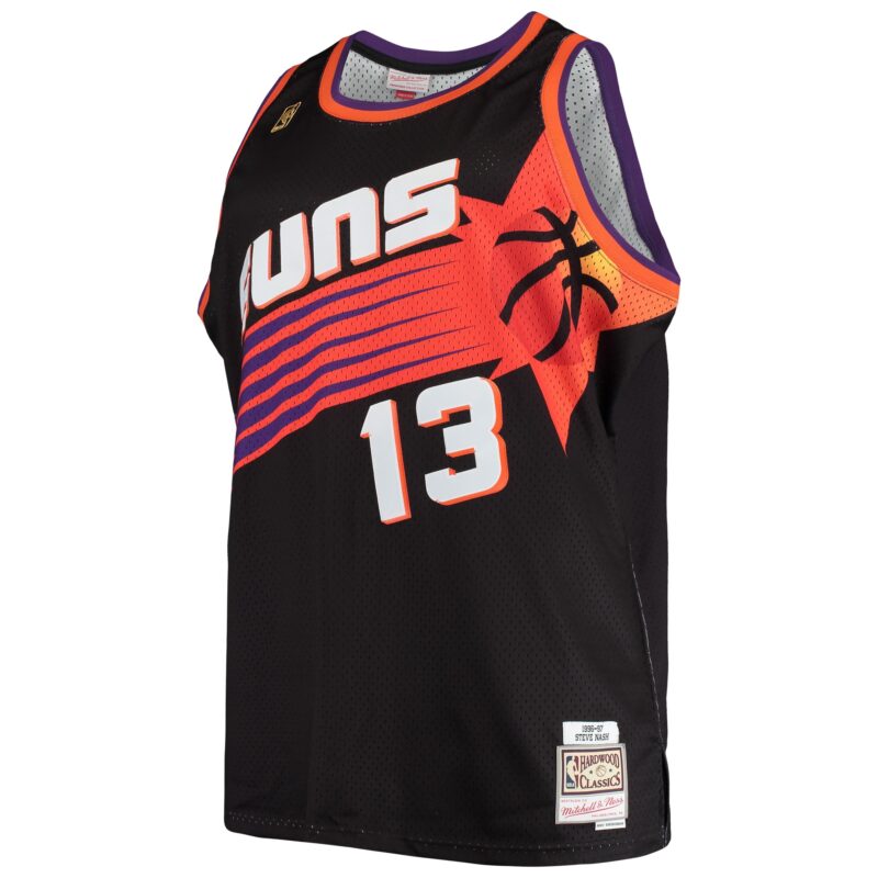 Steve Nash Phoenix Suns Mitchell & Ness 1996/97 Big & Tall Hardwood Classics Swingman Jersey - Black - Image 2