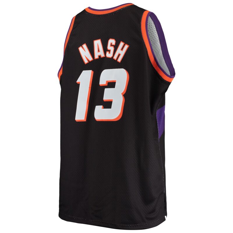 Steve Nash Phoenix Suns Mitchell & Ness 1996/97 Big & Tall Hardwood Classics Swingman Jersey - Black - Image 3