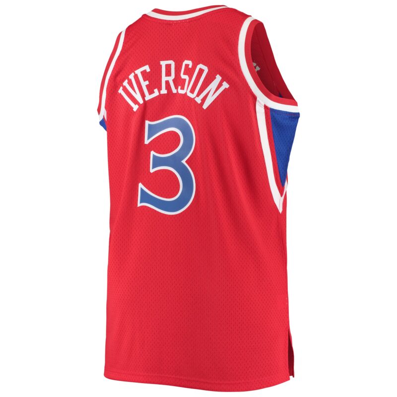 Allen Iverson Philadelphia 76ers Mitchell & Ness 1996/97 Big & Tall Hardwood Classics Swingman Jersey - Red - Image 3