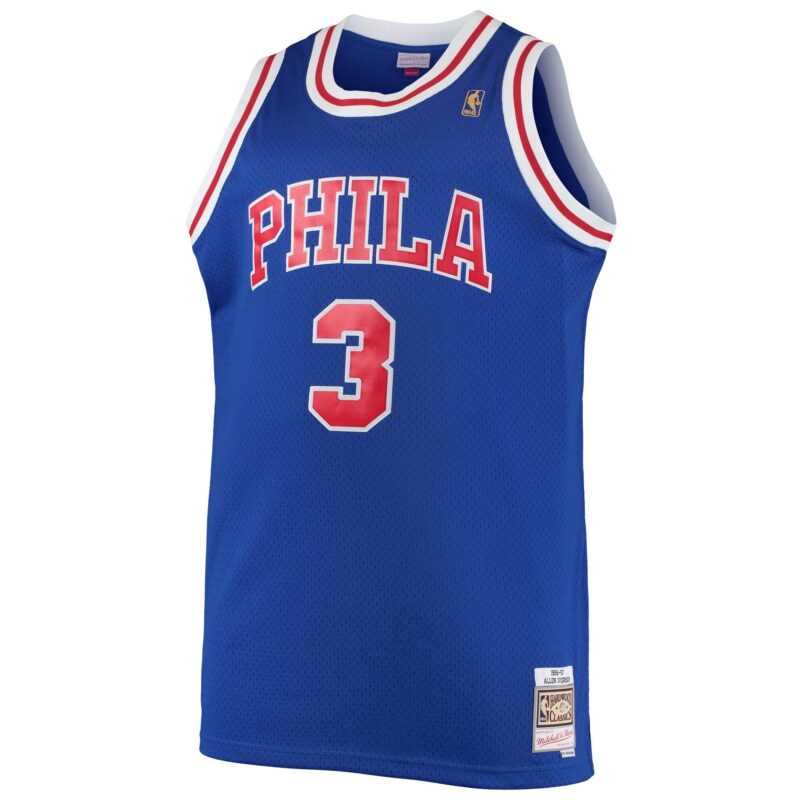 Allen Iverson Philadelphia 76ers Mitchell & Ness 1996/97 Big & Tall Hardwood Classics Swingman Jersey - Royal - Image 2