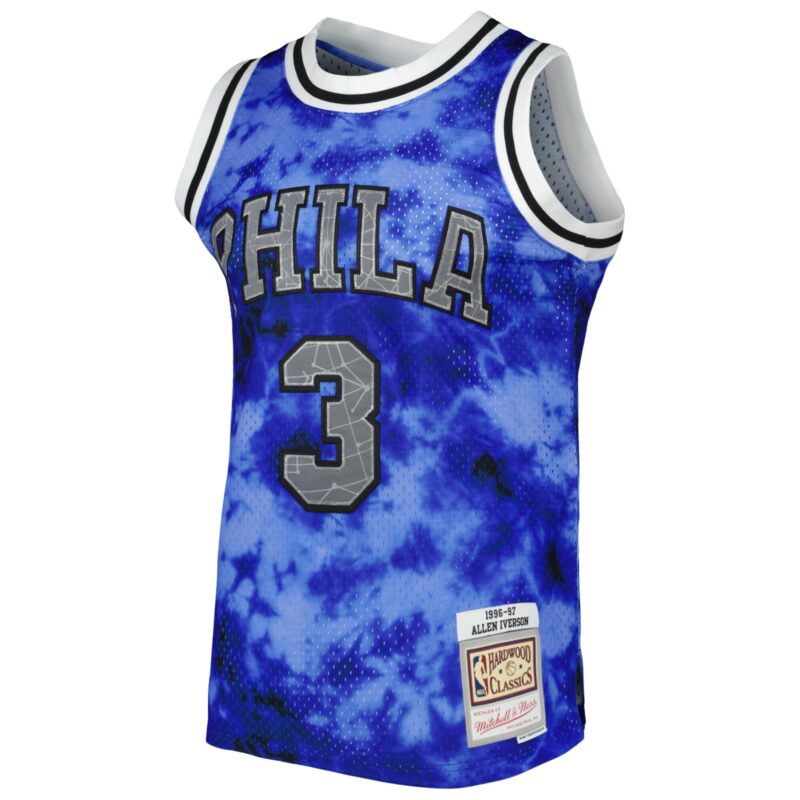 Allen Iverson Philadelphia 76ers Mitchell & Ness 1996/97 Galaxy Swingman Jersey - Royal - Image 2