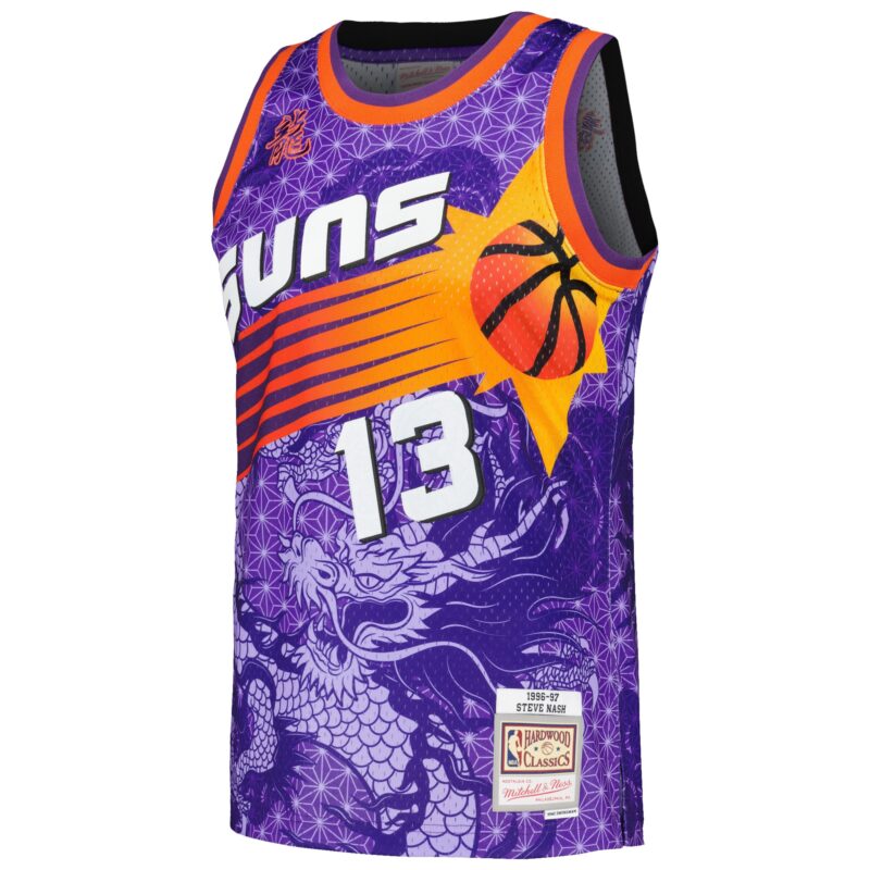 Steve Nash Phoenix Suns Mitchell & Ness 1996/97 Hardwood Classics Asian Heritage 6.0 Swingman Throwback Player Jersey - Purple - Image 2