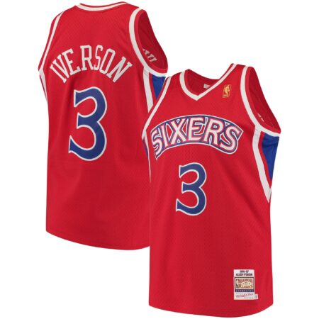 Allen Iverson Philadelphia 76ers Mitchell & Ness 1996/97 Hardwood Classics Jersey - Red