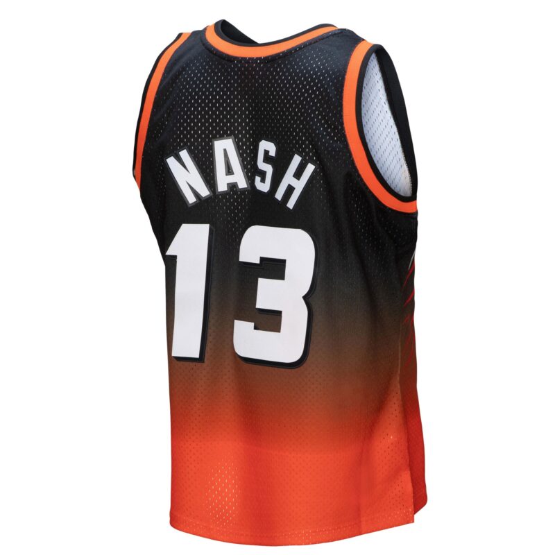 Steve Nash Phoenix Suns Mitchell & Ness 1996/97 Hardwood Classics Fadeaway Swingman Player Jersey - Orange/Black - Image 3