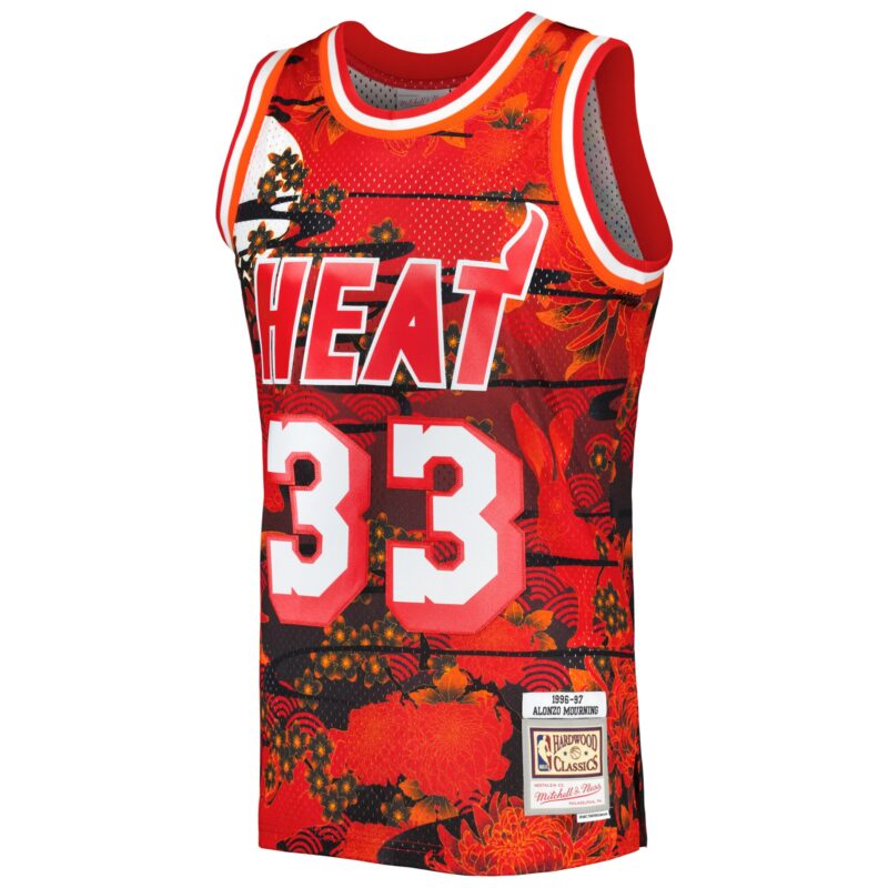 Alonzo Mourning Miami Heat Mitchell & Ness 1996/97 Hardwood Classics Lunar New Year Swingman Jersey - Red - Image 2