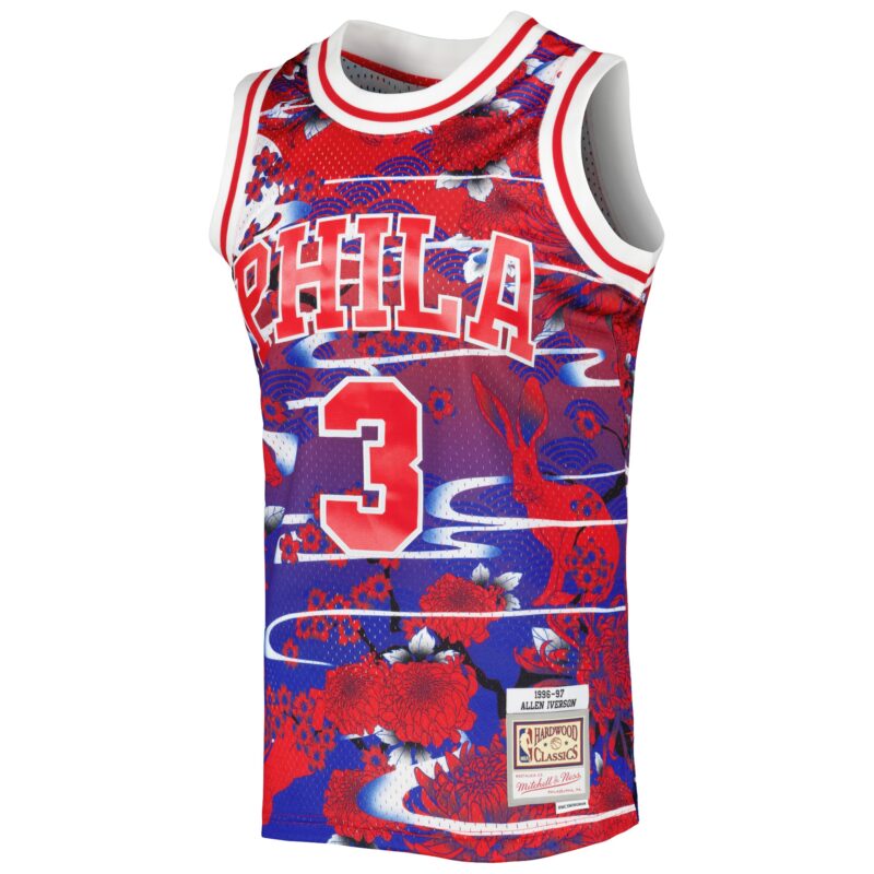Allen Iverson Philadelphia 76ers Mitchell & Ness 1996/97 Hardwood Classics Lunar New Year Swingman Jersey - Red - Image 2