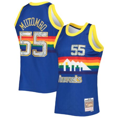 Dikembe Mutombo Denver Nuggets Mitchell & Ness 1996/97 Hardwood Classics Basketball 75th Anniversary Diamond Swingman Jersey - Royal