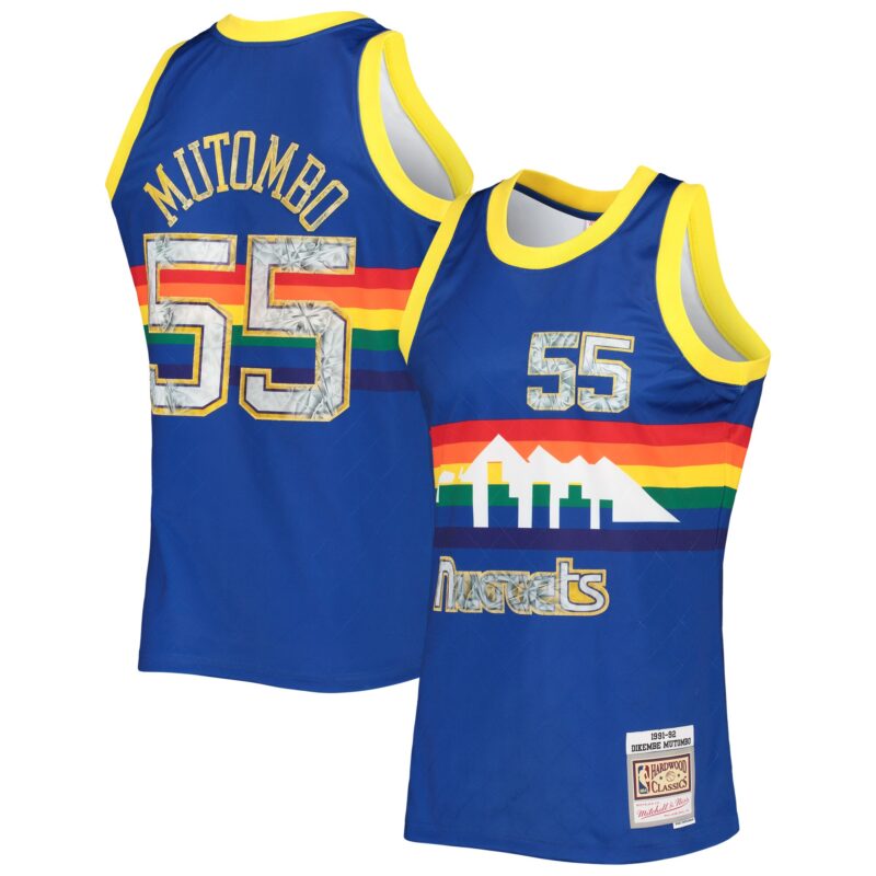 Dikembe Mutombo Denver Nuggets Mitchell & Ness 1996/97 Hardwood Classics Basketball 75th Anniversary Diamond Swingman Jersey - Royal