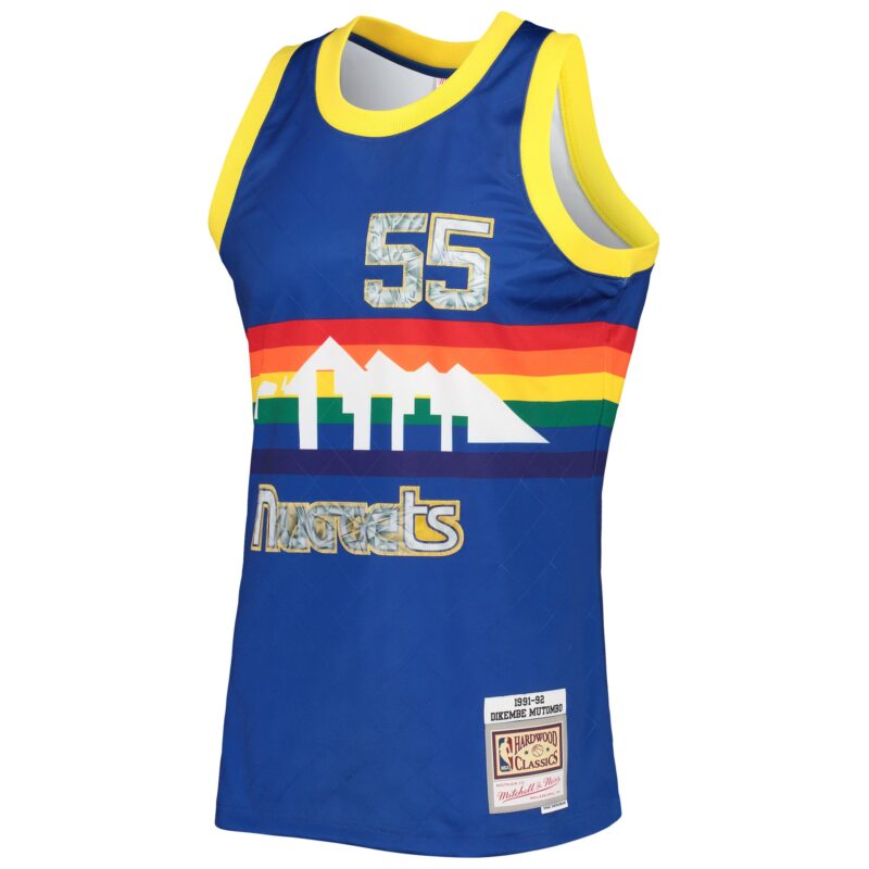 Dikembe Mutombo Denver Nuggets Mitchell & Ness 1996/97 Hardwood Classics Basketball 75th Anniversary Diamond Swingman Jersey - Royal - Image 2