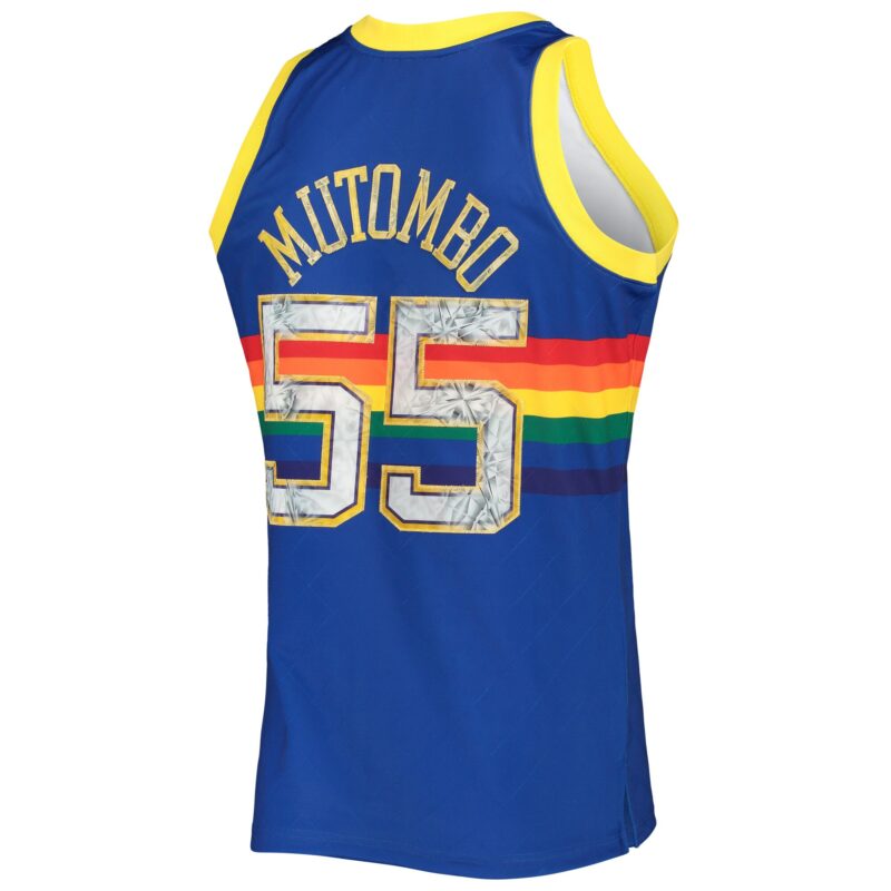 Dikembe Mutombo Denver Nuggets Mitchell & Ness 1996/97 Hardwood Classics Basketball 75th Anniversary Diamond Swingman Jersey - Royal - Image 3