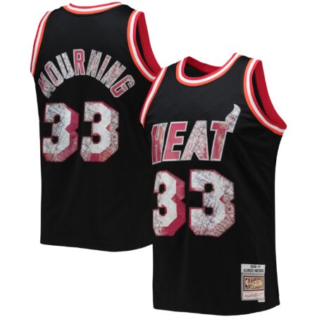 Alonzo Mourning Miami Heat Mitchell & Ness 1996/97 Hardwood Classics Basketball 75th Anniversary Diamond Swingman Jersey - Black