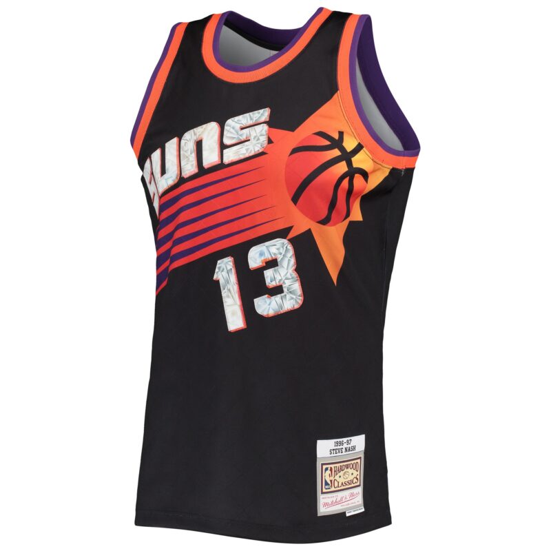 Steve Nash Phoenix Suns Mitchell & Ness 1996/97 Hardwood Classics Basketball 75th Anniversary Diamond Swingman Jersey - Black - Image 2