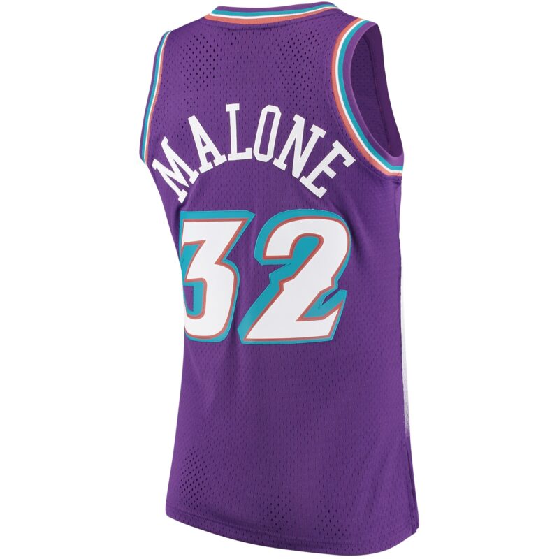 Karl Malone Utah Jazz Mitchell & Ness 1996/97 Hardwood Classics Swingman Jersey - Purple - Image 3