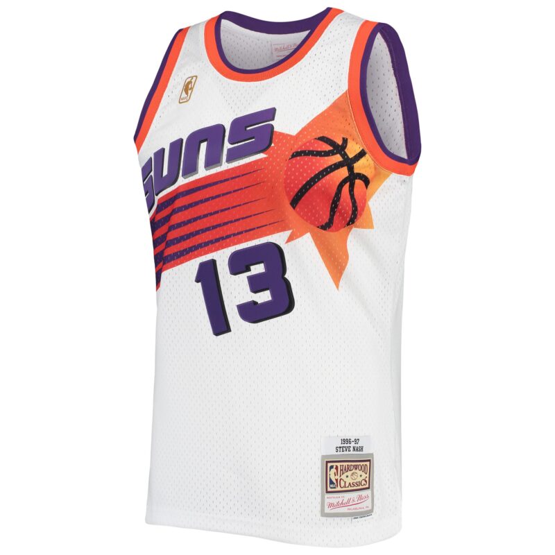 Steve Nash Phoenix Suns Mitchell & Ness 1996/97 Hardwood Classics Swingman Jersey - White - Image 2