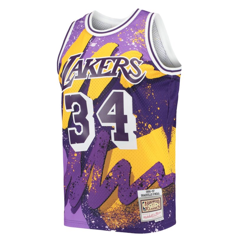 Shaquille O'Neal Los Angeles Lakers Mitchell & Ness Hardwood Classics 1996/97 Hyper Hoops Swingman Jersey - Purple - Image 2