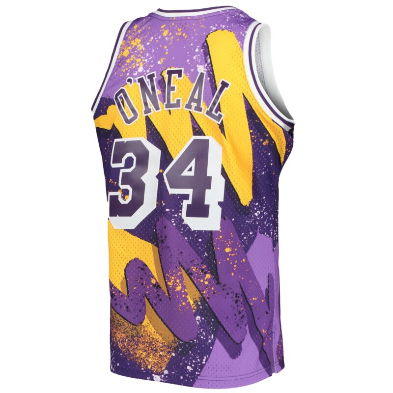 Shaquille O'Neal Los Angeles Lakers Mitchell & Ness Hardwood Classics 1996/97 Hyper Hoops Swingman Jersey - Purple - Image 3
