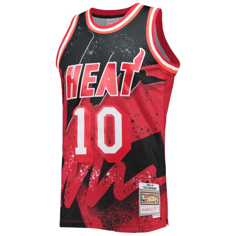 Tim Hardaway Miami Heat Mitchell & Ness Hardwood Classics 1996/97 Hyper Hoops Swingman Jersey - Scarlet - Image 2