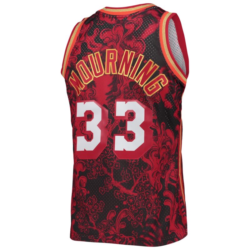 Alonzo Mourning Miami Heat Mitchell & Ness Hardwood Classics 1996/97 Lunar New Year Swingman Jersey - Red - Image 3