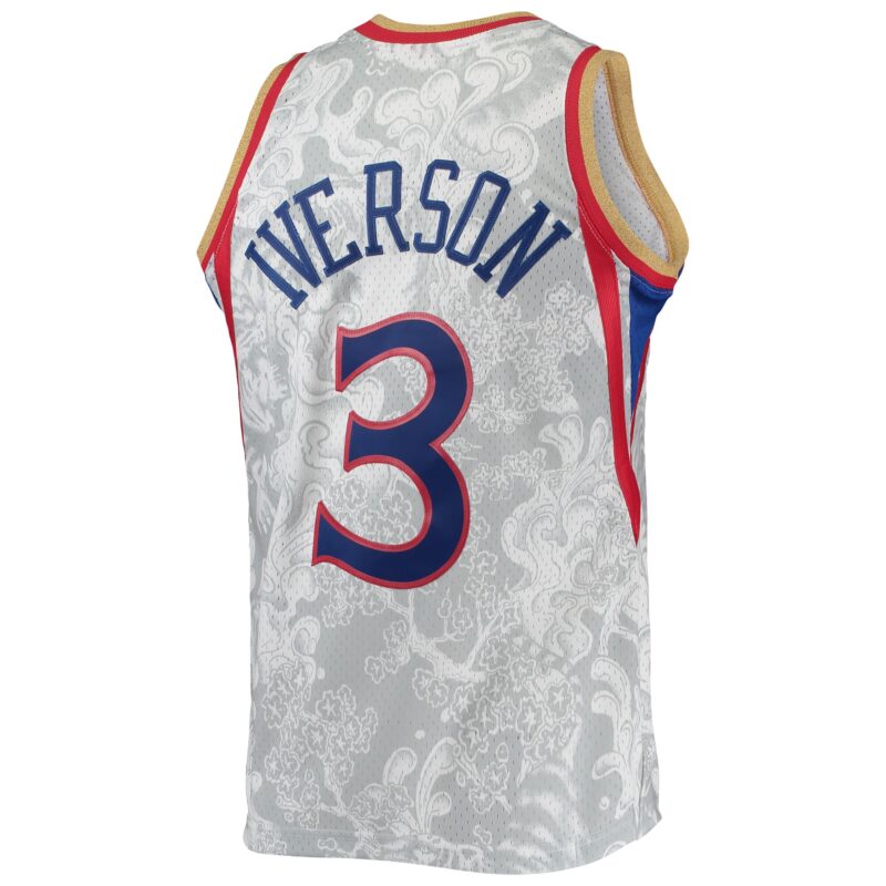 Allen Iverson Philadelphia 76ers Mitchell & Ness Hardwood Classics 1996/97 Lunar New Year Swingman Jersey - White - Image 3