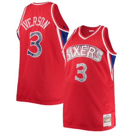 Allen Iverson Philadelphia 76ers Mitchell & Ness Big & Tall 1996/97 Basketball 75th Anniversary Diamond Swingman Jersey - Red