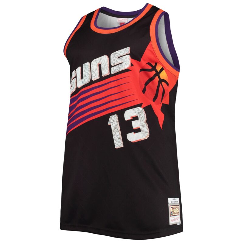 Steve Nash Phoenix Suns Mitchell & Ness Big & Tall 1996/97 Basketball 75th Anniversary Diamond Swingman Jersey - Black - Image 2