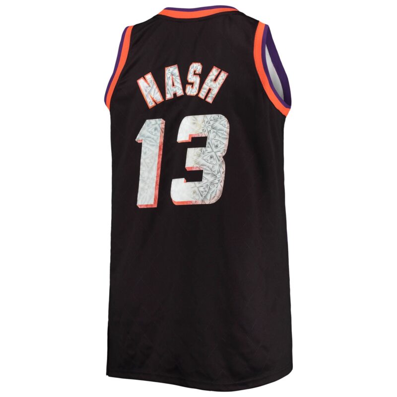 Steve Nash Phoenix Suns Mitchell & Ness Big & Tall 1996/97 Basketball 75th Anniversary Diamond Swingman Jersey - Black - Image 3