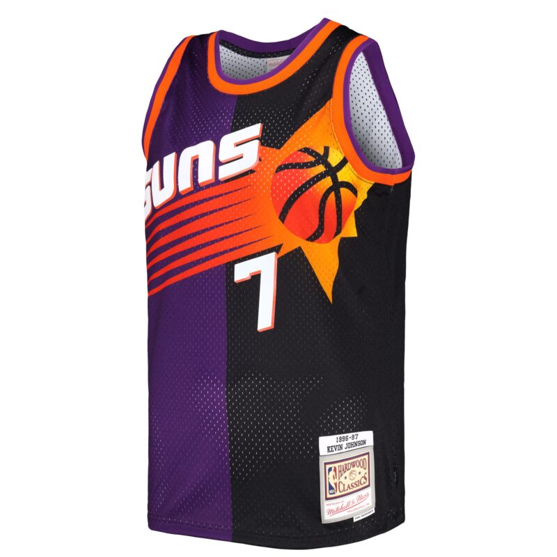 Kevin Johnson Phoenix Suns Mitchell & Ness Hardwood Classics 1996/97 Split Swingman Jersey - Purple/Black - Image 2