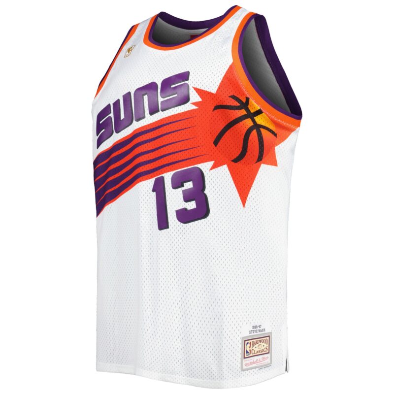 Steve Nash Phoenix Suns Mitchell & Ness Big & Tall Hardwood Classics 1996/97 Swingman Jersey - White - Image 2