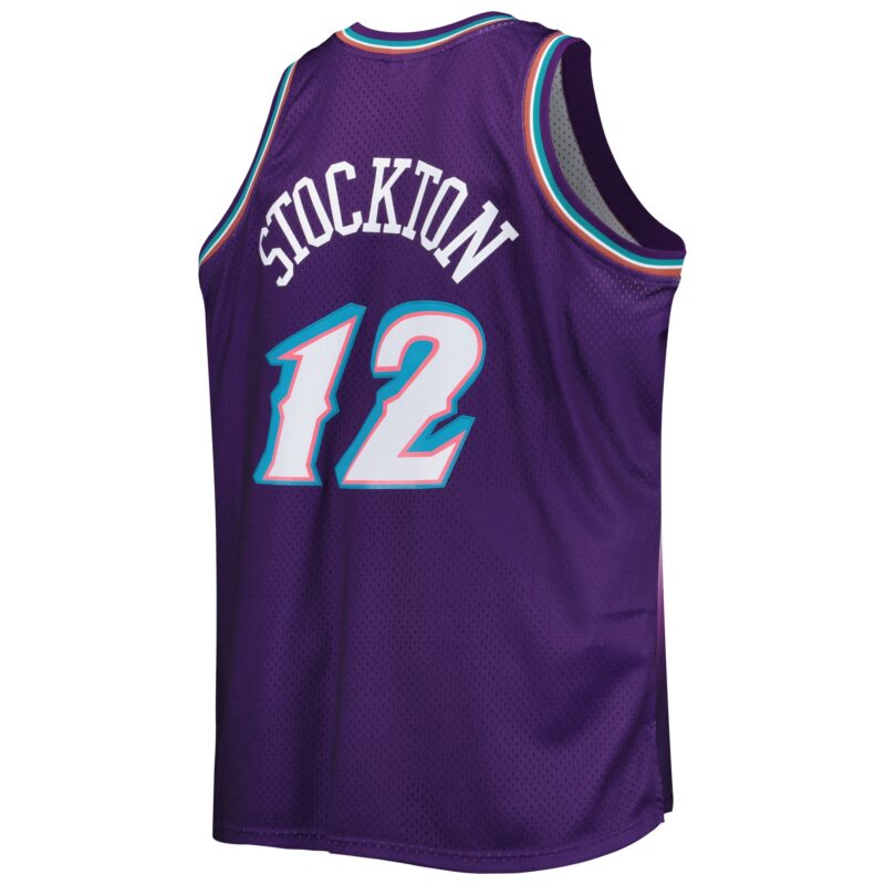 John Stockton Utah Jazz Mitchell & Ness Big & Tall Hardwood Classics 1996/97 Swingman Jersey - Purple - Image 3