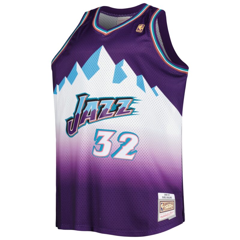 Karl Malone Utah Jazz Mitchell & Ness Big & Tall Hardwood Classics 1996/97 Swingman Jersey - Purple - Image 2