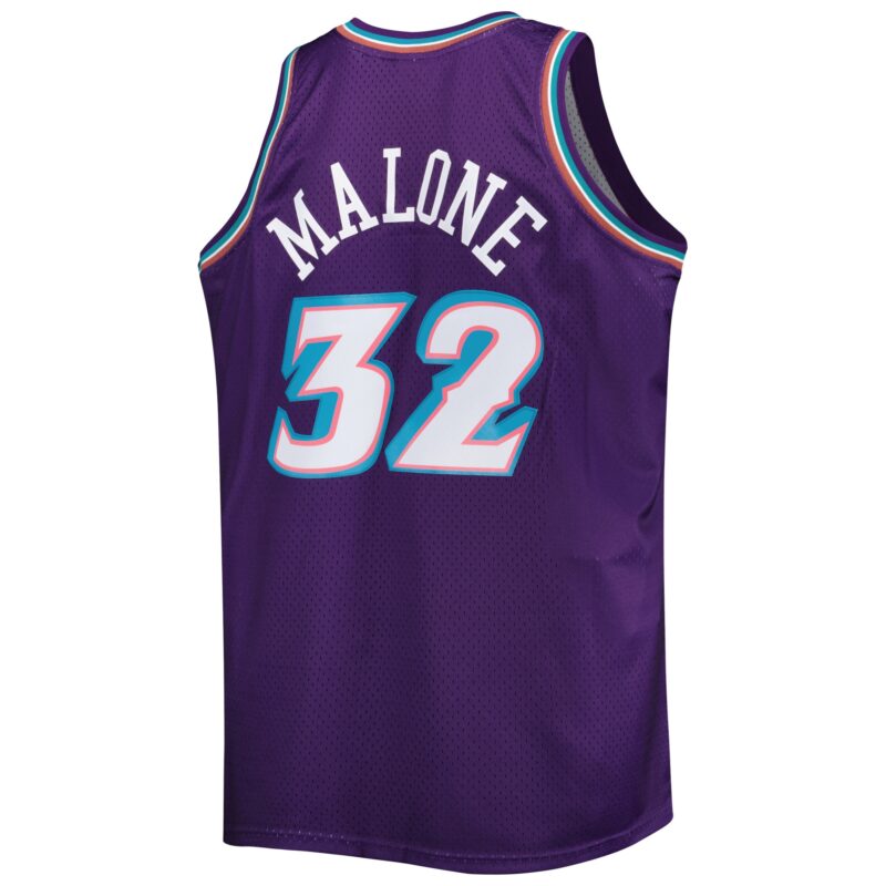 Karl Malone Utah Jazz Mitchell & Ness Big & Tall Hardwood Classics 1996/97 Swingman Jersey - Purple - Image 3