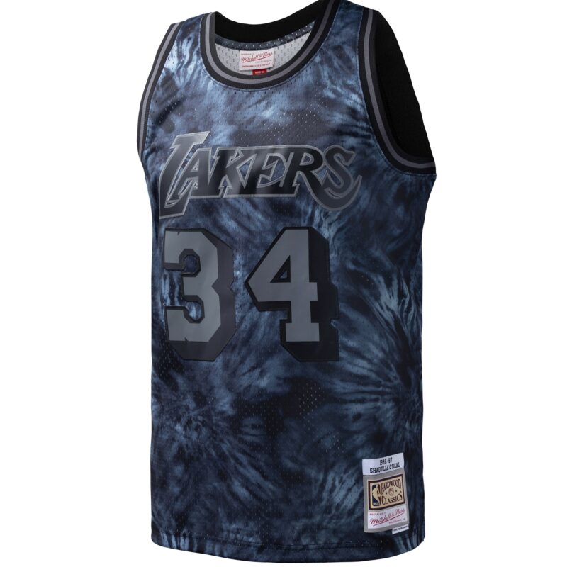 Shaquille O'Neal Los Angeles Lakers Mitchell & Ness Hardwood Classics 1996/97 Tie-Dye Swingman Jersey - Black - Image 2