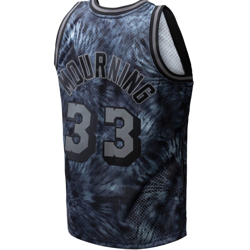 Alonzo Mourning Miami Heat Mitchell & Ness Hardwood Classics 1996/97 Tie-Dye Swingman Jersey - Black - Image 3