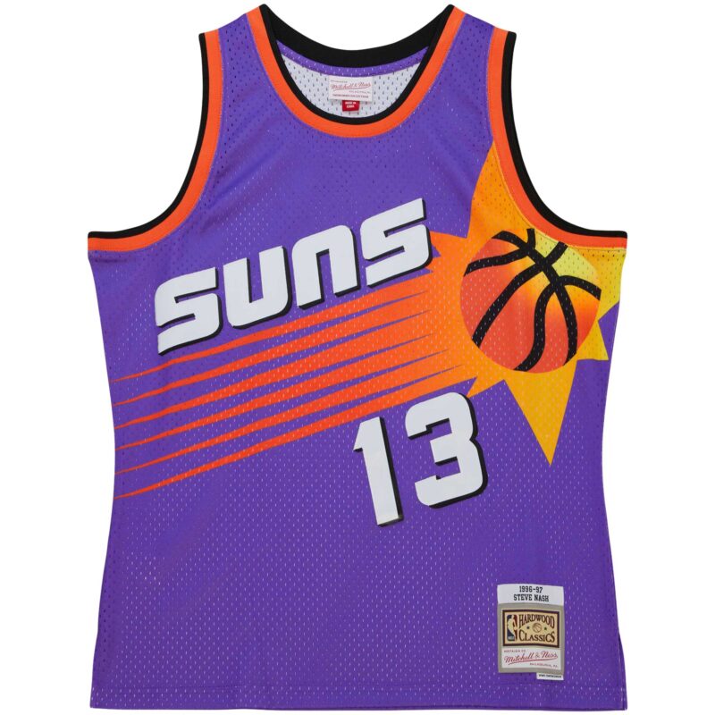 Steve Nash Phoenix Suns Mitchell & Ness Hardwood Classics 1996/97 Tropical Swingman Jersey - Purple - Image 2