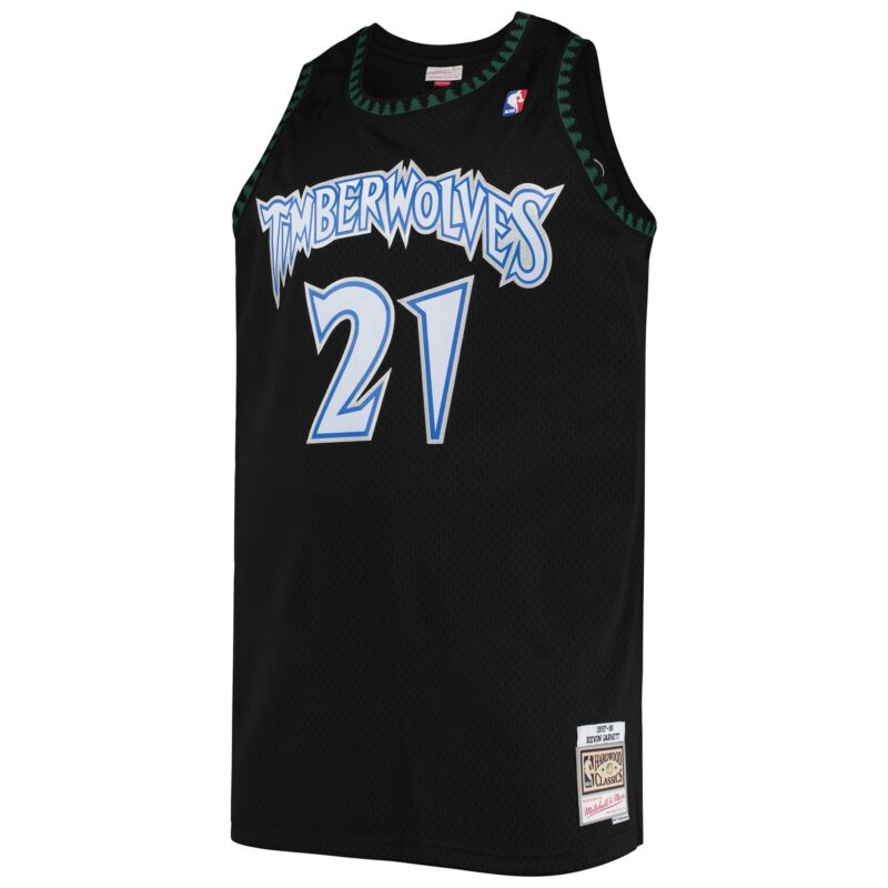 Kevin Garnett Minnesota Timberwolves Mitchell & Ness 1997/98 Big & Tall Hardwood Classics Swingman Jersey - Black - Image 2