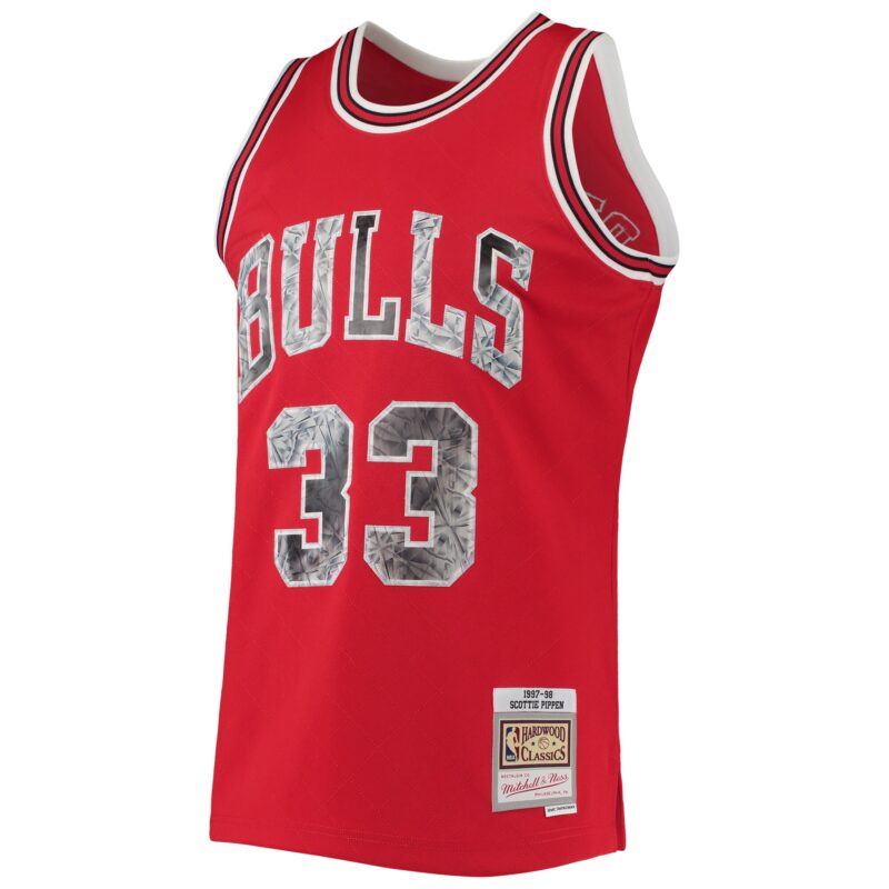 Scottie Pippen Chicago Bulls Mitchell & Ness 1997/98 Hardwood Classics Basketball 75th Anniversary Diamond Swingman Jersey - Red - Image 2
