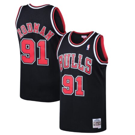 Dennis Rodman Chicago Bulls Mitchell & Ness 1997/98 Hardwood Classics Swingman Jersey - Black