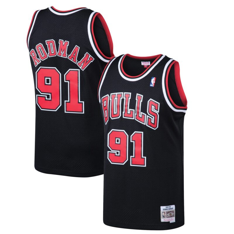 Dennis Rodman Chicago Bulls Mitchell & Ness 1997/98 Hardwood Classics Swingman Jersey - Black