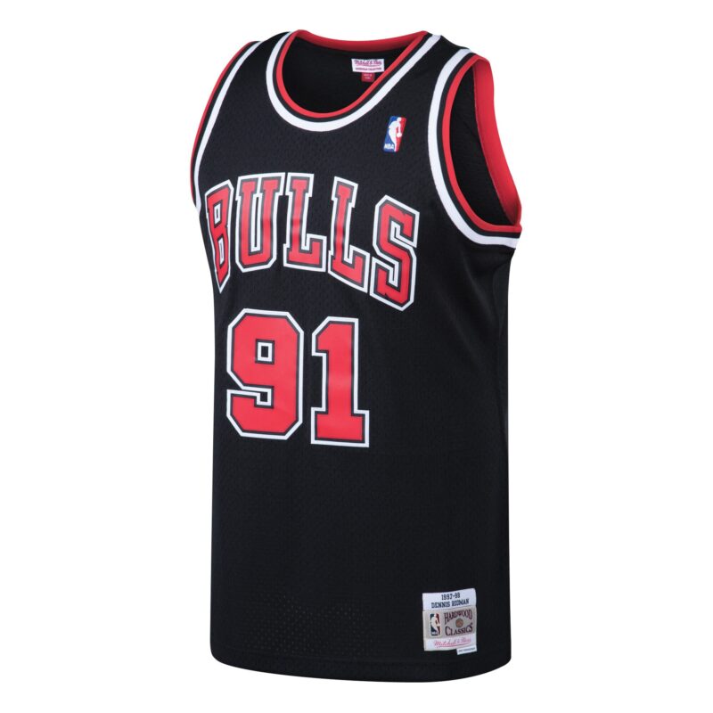 Dennis Rodman Chicago Bulls Mitchell & Ness 1997/98 Hardwood Classics Swingman Jersey - Black - Image 2