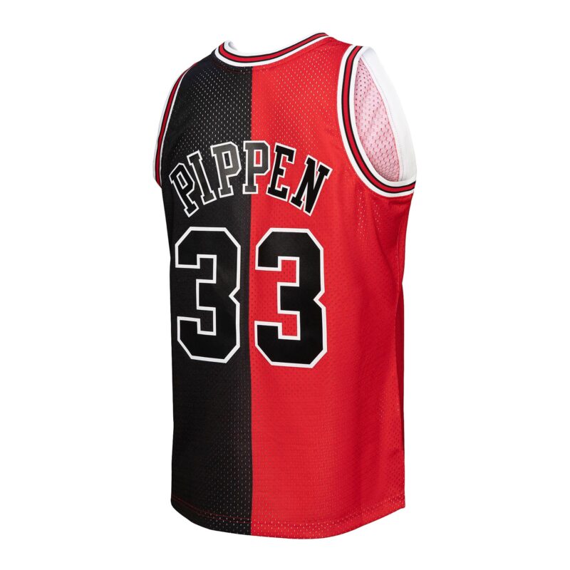 Scottie Pippen Chicago Bulls Mitchell & Ness Big & Tall Hardwood Classics 1997/98 Split Swingman Jersey - Red/Black - Image 3