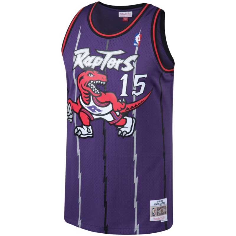 Vince Carter Toronto Raptors Mitchell & Ness 1998/99 Big & Tall Hardwood Classics Swingman Jersey - Purple - Image 2