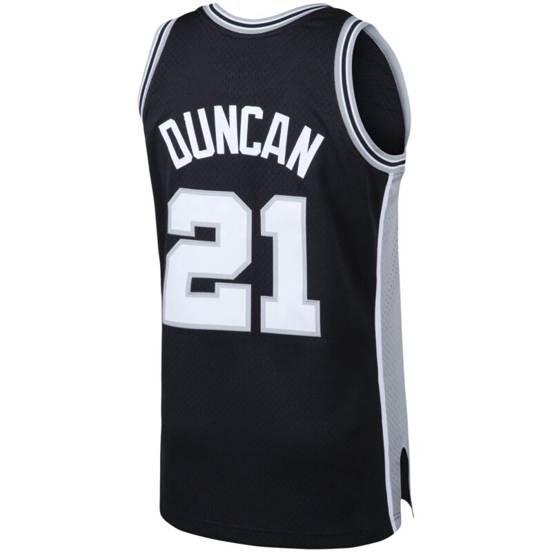 Tim Duncan San Antonio Spurs Mitchell & Ness 1998/99 Big & Tall Hardwood Classics Swingman Jersey - Black - Image 3