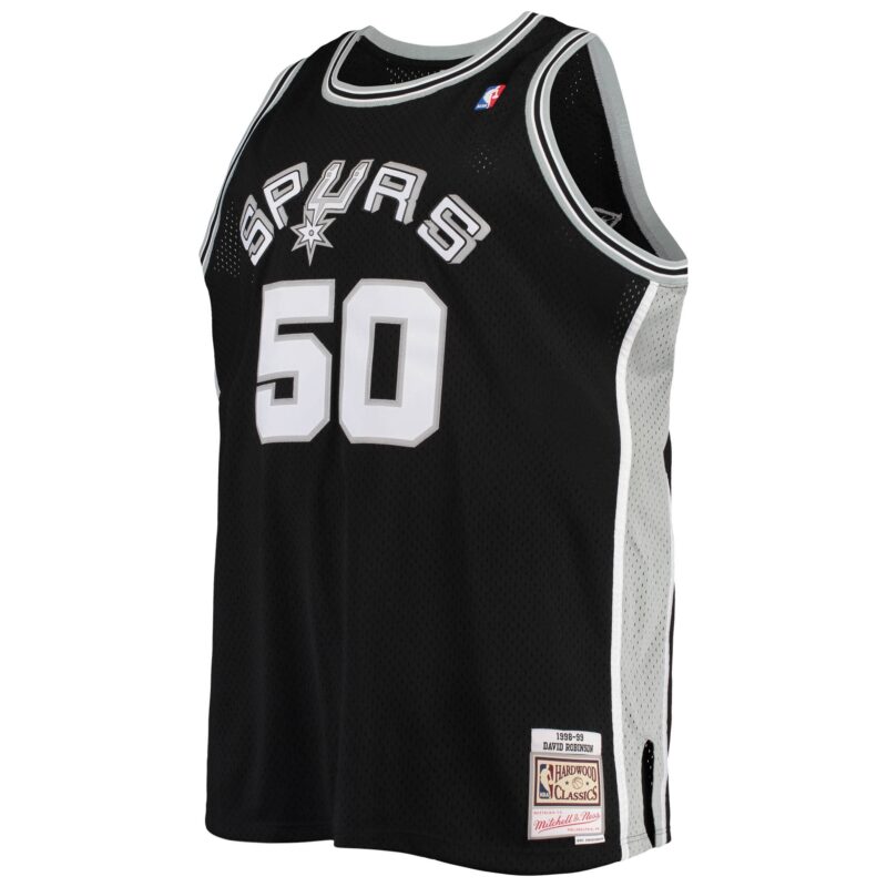David Robinson San Antonio Spurs Mitchell & Ness 1998/99 Big & Tall Hardwood Classics Swingman Jersey - Black - Image 2
